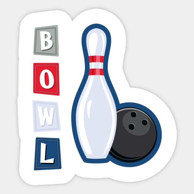 Retro Bowling Sticker by SWON Design